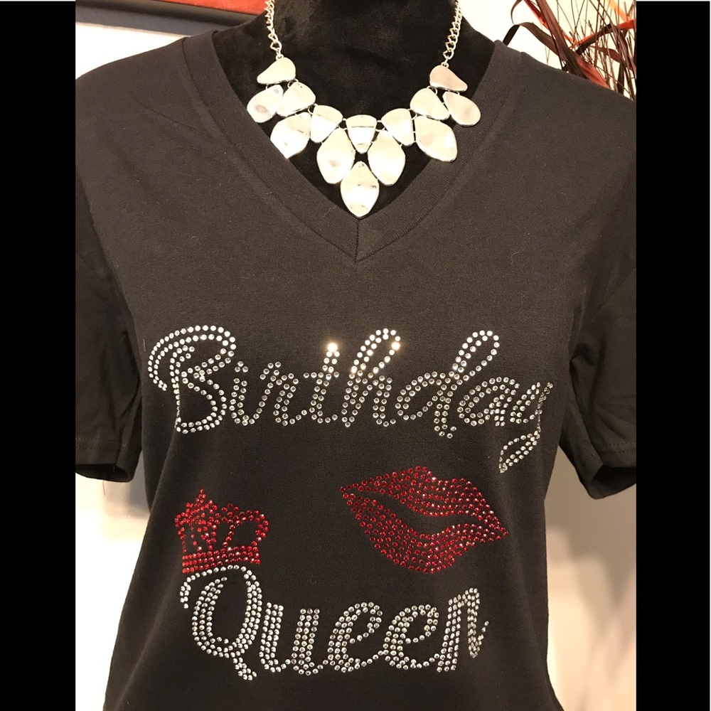 Birthday Queen Rhinestone/Bling T-shirt.